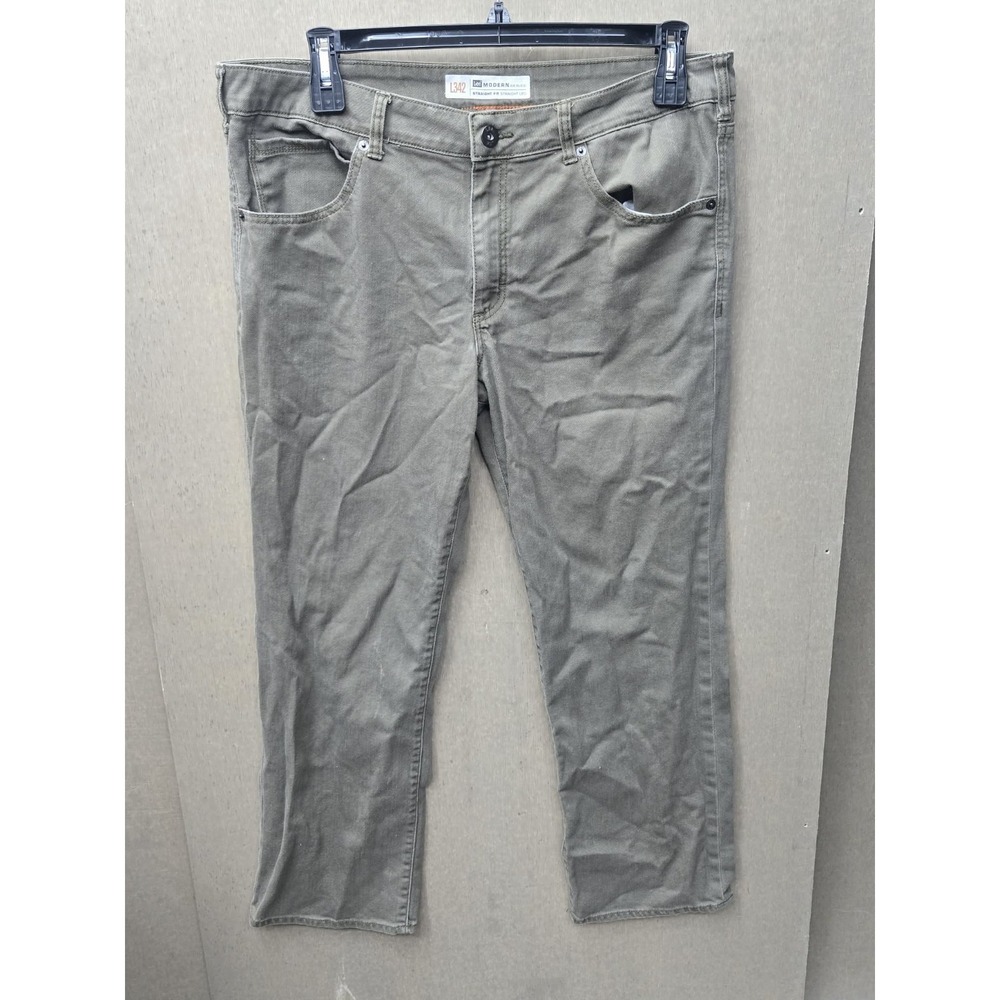 Lee Modern Series L342 Straight Fit Straight Leg Olive Green Jeans 36x32 Men's